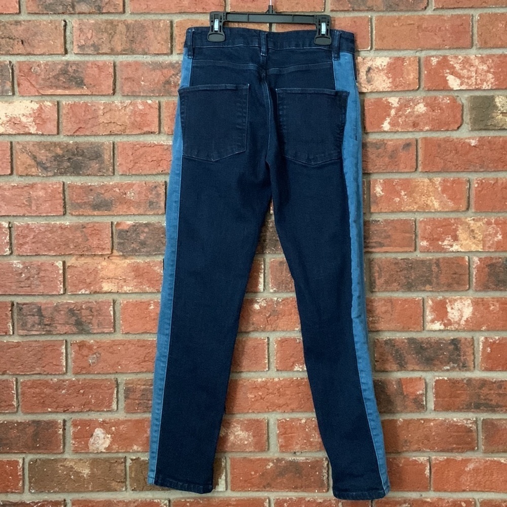 ASOS Dark Wash Blue Colorblock Slim Jeans - Picture 6 of 7
